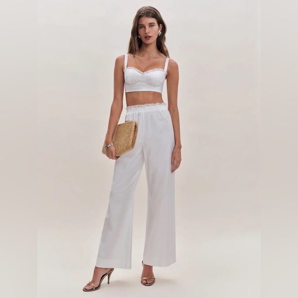 Reformation Pippa Two Piece In Bright White brand new never worn no flaws.